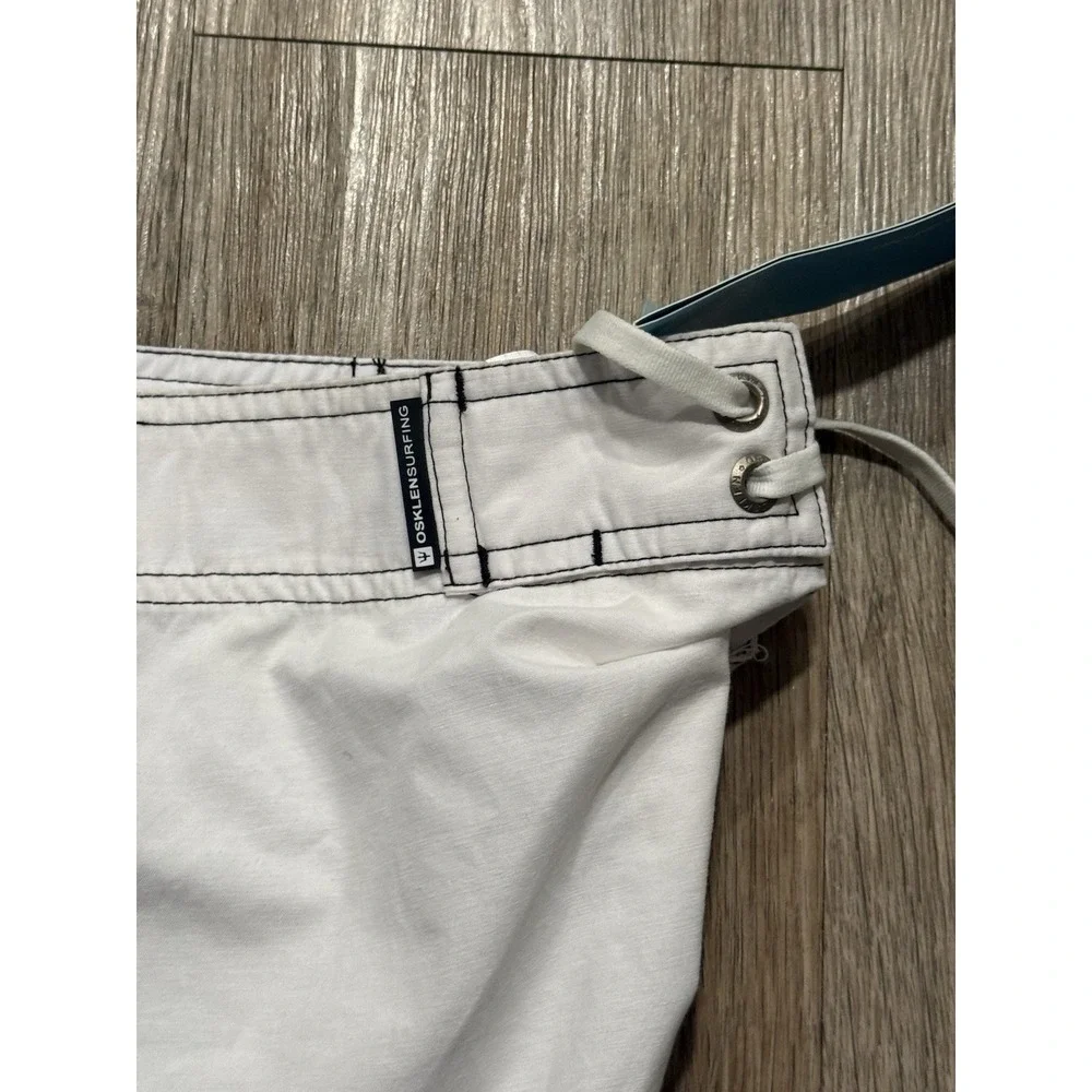 Osklen Surf Board Shorts Men's 34 Rio Brazil White Swim Cargo pocket NWOT